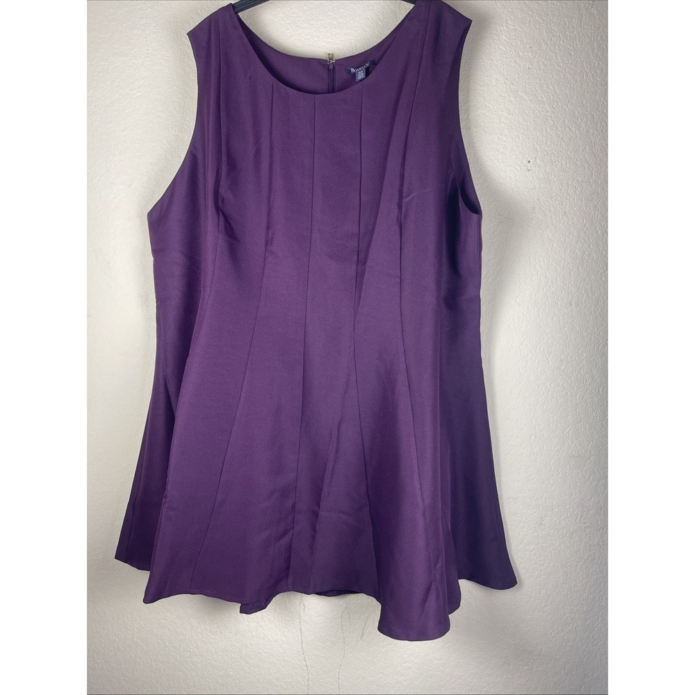 Roaman's Women's Plus Size Fit and Flare Suit Dress in Pretty Orchid Size 40 W - Picture 3 of 7